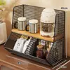 Estante de almacenamiento de escritorio para sala de estar, mueble lateral de comedor, mesa de café, organizador de tazas de café, estante de almacenamiento de juguetes y bocadillos para el hogar
