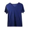 Camiseta de Manga Corta Sin Marcas de Hielo para Hombre, Cuello en V, Verano, Delgada, Elástica, Ajuste Delgado, Top de Malla, Secado Rápido, Camiseta Deportiva de Media Manga