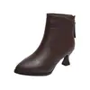 Botines de Tobillo de Tacón Alto con Punta Fina de Terciopelo Cálido para Mujer 2026 Moda de Invierno Versátiles Pequeños que Aumentan la Altura Adelgazantes Botas de Algodón Botas de Nieve