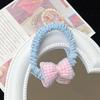 Nuevo estilo de lazo de corazón para niñas, cuerda para el cabello para mujeres, tocados para el cabello de estilo coreano para niñas, accesorios para el cabello a cuadros, lindos tendones de goma