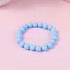 Accesorios de Joyería Acrílica de Moda para Niños Lindos y Elegantes Cuentas Redondas de 8 mm Pulsera Hecha a Mano Venta Directa de Fábrica Macarrón