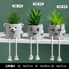 Sencilla creativa muñeca de pies colgantes cilindro de cemento simulación planta suculenta maceta sala de estar decoración del hogar fabricantes mayoreo