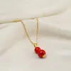 Colar de pérolas novo em aço inoxidável 18k transfronteiriço para mulheres, design europeu e americano estiloso, colar com pingente de cabaça moderno, atacado