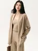 Conjunto de tricô Cony 100% caxemira pura estilo luxo para mulheres: cardigã, camisola e calça pantalona, um conjunto estiloso de três peças