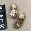 Oso Galleta de Dibujos Animados Sandalias Birkenstock Moda Otoño e Invierno Estilo Retro Ropa Exterior Cálida Medias Zapatillas para Niñas