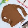 Camisa de terciopelo para niños de otoño e invierno, camisa de manga larga de color liso que combina con todo, jersey cálido para niñas, ropa de otoño, camiseta
