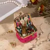 Caja de almacenamiento de joyería de cuero, caja de joyería portátil a prueba de polvo, bolsa de almacenamiento de lunares de lujo ligero, caja organizadora de accesorios, personalizable