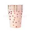 Vasos de Papel Desechables Gruesos con Estampado Dorado de Lunares de Colores, Vasos de Agua para Cumpleaños en Fiestas en Casa, Vasos Biodegradables para Té de Leche