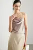 Camisola de Seda para Mujer 2026 Primavera/Verano Nueva Color Sólido Ropa Interior Exterior Estilo Commuter con Encaje y Top de Seda de Morera