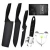 En stock acero inoxidable hoja negra cuchillo de cocina juego de cuchillos de cocina cuchillo de chef con utensilios de cocina de cinco piezas para tortilla