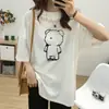 Camiseta de Lactancia para Maternidad, Top de Manga Corta de Longitud Media para Mujer, Holgado, Talla Grande, Camiseta Base de Lactancia de Verano para Mujer