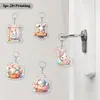 Colgante de Conejo de Pascua Feliz Transfronterizo Llavero para Teléfono Móvil Decoración de Bolsa Coche
