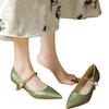 Nuevas Sandalias Versátiles de Tacón Alto Estilo Chino para Mujer en Verano, Nuevo Estilo con Cheongsam, Tacón de Aguja, Punta Afilada, Sandalias de Tira Única para los Dedos