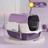 Bandeja para gatos extragrande, desinfectante y a prueba de olores, inodoro para gatos totalmente cerrado, caja de arena extragrande, anti-salpicaduras, venta al por mayor
