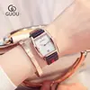 Reloj Guou para Mujer con Correa de Cuero, Correa Colorida, Elegante Diseño en Forma de Barril, Reloj de Cuarzo Casual para Estudiantes Impermeable con Calendario
