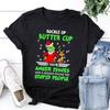 Camiseta de manga corta con estampado navideño de Grinch de pelo verde, ideal para Navidad europea y americana.