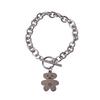 Pulsera con Hebilla Ot de Acero de Titanio de Oso Personalizado Estilo Minimalista Japonés y Coreano para Hombres y Mujeres, Tendencia de Joyería de Nicho Hip-Hop para Estudiantes