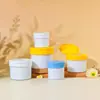 Pote de creme PP fosco com tampa flip-top, pote plástico pequeno de boca larga com cantos arredondados, 100-400g, frasco dispensador para máscara facial e máscara de argila
