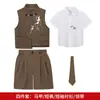 Verão 2026 Novo Conjunto de Shorts e Colete Estilo Chinês Nacional Novo para Meninos Estampa de Lavagem com Tinta Infantil Roupa Formal de Performance