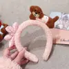 Diadema de estilo coreano kawaii para niña, bonita diadema de felpa con dibujos animados para otoño e invierno, diadema para lavarse la cara a presión con el pelo de niña dulce