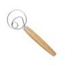 Acero Inoxidable Batidor de Pan para Whisky Batidor de Huevos Mango de Roble Batidor Manual Espiral de Harina Varilla Mezcladora