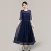 Vestido de Noche Estilo Japonés y Coreano AliExpress Vestido de Dama de Honor de Largo Medio Adelgazante Elegante Encaje Vestido de Uso Diario