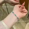 Venta al por mayor del fabricante Xiaohongshu Pulsera de Calabaza de Plata S925 Incrustada con Jade Verde Natural, Exquisita de Nuevo Estilo Chino