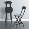 Silla Taburete Plegable, Silla de Comedor para el Hogar, Silla para Balcón Dormitorio con Respaldo, Silla Simple de Entrenamiento, Taburete Redondo