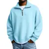Suéter de Punto para Hombre con Media Cremallera de Color Sólido con Mangas Largas - Venta Caliente Otoño e Invierno 2026 - Amazon Europeo y Americano Transfronterizo