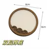 Estilo Antiguo Brocado Song Imán para Nevera Accesorios de Marco de Madera DIY Montaje de Marco Redondo para Foto Bordado Pieza de Madera Accesorios Hechos a Mano para Imán de Nevera