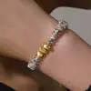 Pulsera de Piedra de Galo Plata y Negro Estilo Coreano Lujo Ligero Nicho para Mujer, Regalo Minimalista de Moda para Mejor Amiga, Pulsera Antiestática de Perlas para Mujer