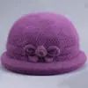 Sombreros para mujeres de mediana edad y ancianas, sombrero cálido de invierno para mamá, grueso con terciopelo, sombrero tipo cubo para personas mayores, abuela, sombrero de lana tejido para señora mayor