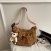 Bolso Cruzado Tipo Nube para Mujer 2025 Nuevo Estilo Bolso de Algodón de Moda con Lazo Otoño e Invierno Versátil Ligero Bolso de Plumas