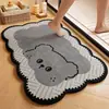 Tapete de chão de renda em formato de filhote de cachorro de desenho animado para banheiro, absorvente de água, secagem rápida, tapete de porta antiderrapante, tapete de entrada resistente à sujeira