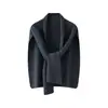 Chal Chaleco Cardigan 100% Lana para Mujer con Lazo Holgado Sin Mangas Ropa Exterior Versátil Tejido Adelgazante Capa para Hombro