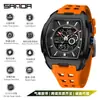 Reloj Deportivo Sanda de Doble Pantalla para Estudiantes de Secundaria, Montañismo al Aire Libre, Hora Mundial, Resistente al Agua, Cuenta Atrás, Versátil, Elegante Reloj Electrónico