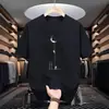 Transfronterizo Aliexpress 2025 Nuevo Transfronterizo Amazon Camiseta Casual de Algodón con Patrón de Alunizaje para Hombres y Mujeres