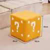 Taburete Creativo y Lindo para Sala de Estar en Casa, Taburete para Cambiar Zapatos en la Entrada, Taburete Bajo para el Hogar, Taburete Cuadrado de Signo de Interrogación de Mario