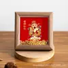 Dios de la Riqueza Lingote de Oro Rojo Festivo Exhibición de Año Nuevo Marco de Fotos Cuadrado Pequeño 4 pulgadas 6 pulgadas Hueco Adornos de Regalo