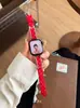 Correa de Metal y Cuero con Patrón de Puntos de Onda Curva para Apple Watch Adecuada para Apple Watch iWatch 12ª Generación 11/10