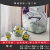 Conjunto de Chá Banana Pintado à Mão Estilo Chinês com Uma Bule e Duas Xícaras, Bolsa de Pano Portátil, Chá ao Ar Livre, Conjunto de Chá de Viagem de Luxo Leve de Alto Valor