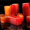 Joyería Sello de Ágata Ágata Roja Material de Estudio Ágata Roja Fluorescente Hielo Sello de Calcedonia Venta al por Mayor