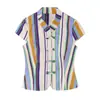 Ropa europea y americana para mujer transfronteriza, top casual a rayas de moda más vendido en AliExpress con detalle de nudo + pantalones de pierna recta