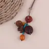 Collar Trenzado de Cuerda con Perlas de Piedra Natural para Mujer, Cadena para Clavícula de Piedra Ojo de Tigre Estilo Chino Nuevo Vintage, Accesorio Largo Colgante para el Cuello con Manchas