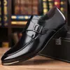 Sapatos Masculinos Plus Size Transfronteiriços Novo Estilo Britânico Fivela Sapatos Sociais Masculinos para Negócios Escritório Vestuário de Negócios Tendência em Sapatos Masculinos