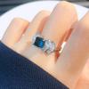 Anillo Torre de Azúcar Esmeralda Nutritiva Natural Colombiana Imitación Diseño de Nicho para Mujer Lujo Ligero Color Tesoro Anillo de Apertura