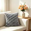 Luxuosa fronha de almofada de pelúcia na cor creme, com textura de waffle dupla face, confortável para sofás de sala de estar, encostos de cadeira de escritório e como travesseiro decorativo