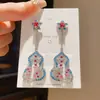 Pendientes de Flor de Calabaza con Circonita de Lujo Ligero Aguja de Plata Gama Alta Nicho Exquisitos Pendientes de Moda Elegantes para Mujer