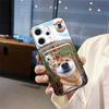 Adequado para Capa de Celular Oppo Textura de Casca Mole Juvenil Desenho Animado Fofo Animal de Estimação À Prova de Poeira Personalizado Slot para Cartão Borda Completa Cachorro Engraçado
