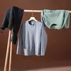 Pássaros Esportes ao Ar Livre Forro de Veludo Quente Gola Redonda Moletom Camiseta Básica Esportiva Zíper Lateral Camiseta de Manga Longa Masculina